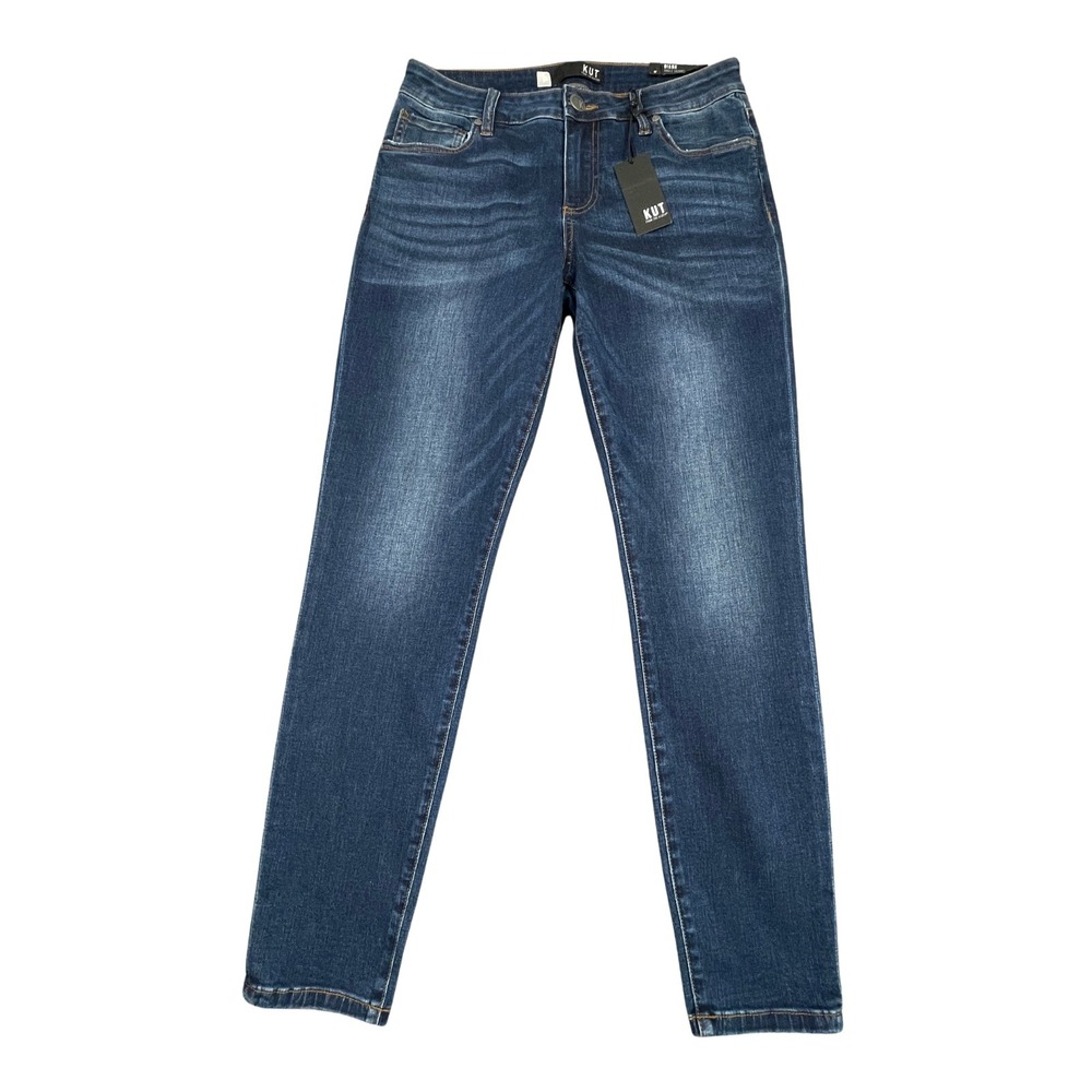 NWT KUT From The Kloth 8 Diana Ankle Skinny Jeans Dark Wash Faded Soft Stretch